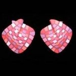 Foldover Earring - Pink Check