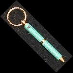 Green and Turquoise Flower Keychain Pen